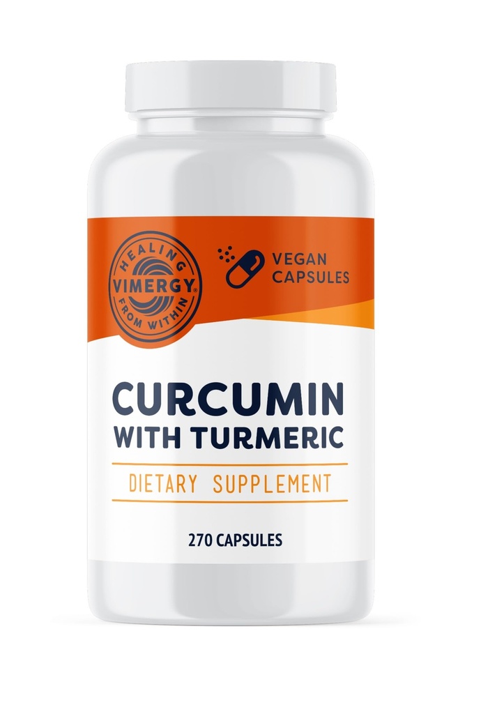 Turmeric Capsules ile Vimergy Curcumin – Bone Health & Mobility* – Supports Memory & Brain Function* – Kosher, Vegan & Gluten-Free – (270 ct.)