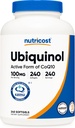 Nutricost Ubiquinol Softgels (100mg, 240 Softgels) - Üstün Aborpsiyon Antioksi | Active Form of CoQ10 - Gluten Free, Non-GMOMO
