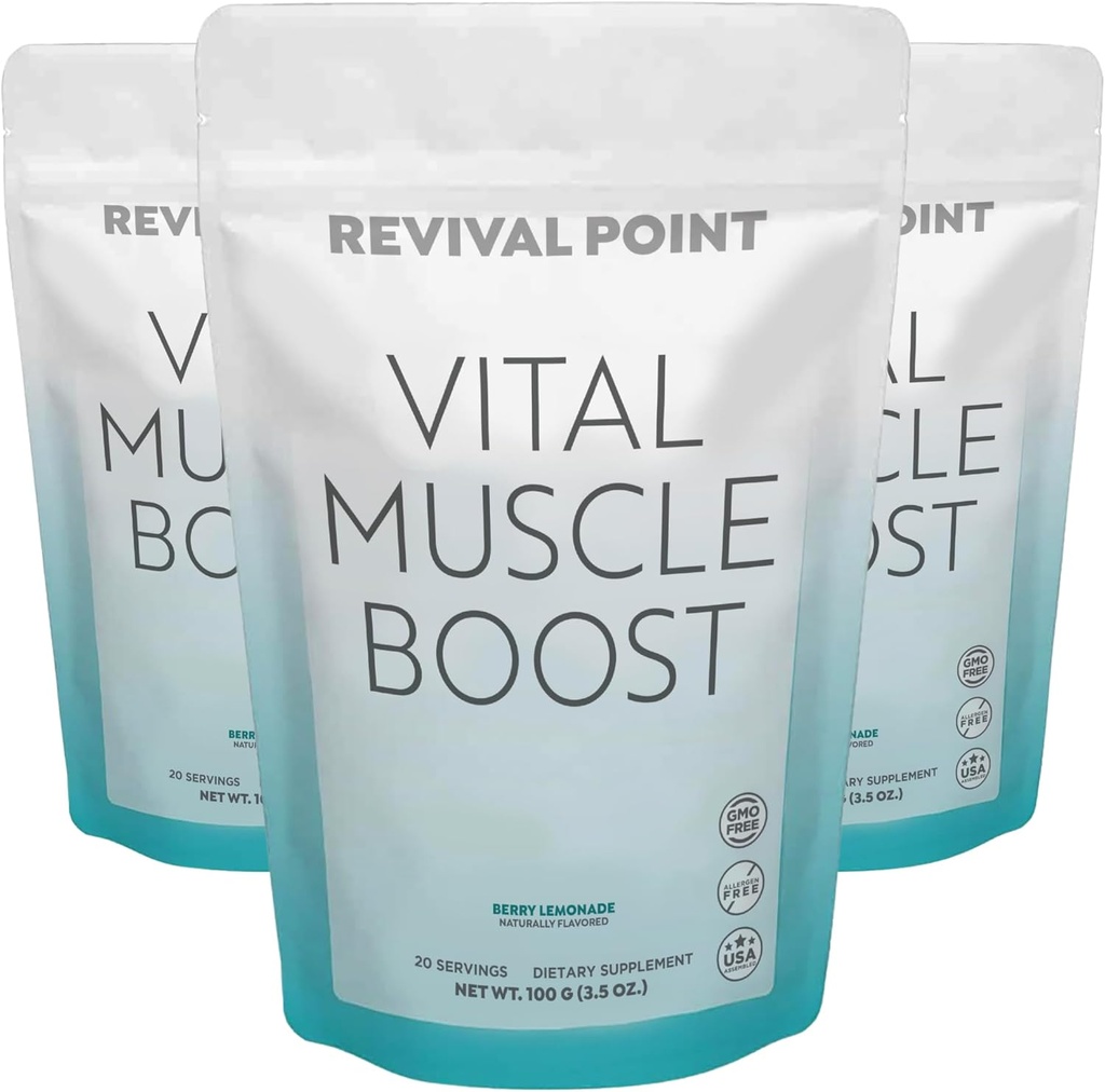 Vital Muscle Boost- Premium myHMB and Vitamin D3 Supplement for Yetişkinler- Patented HMB Toz 3000 mg- Sağlıklı Kaslar için Enerji & Vibrant Active Life- Supports Protein Synthesis & Strength