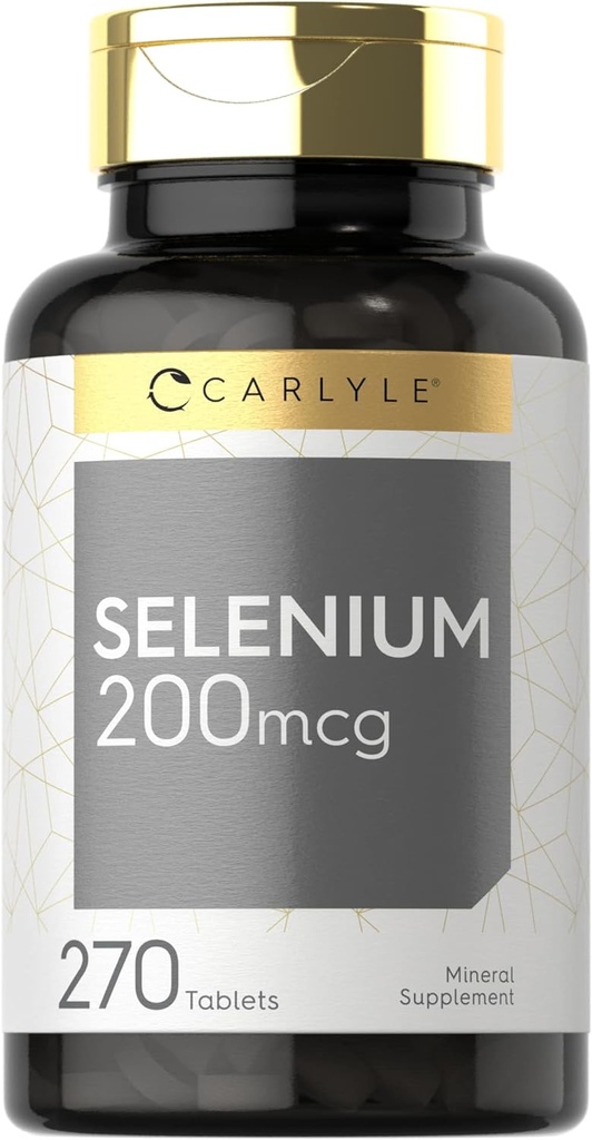 Carlyle Selenium Supplement 200 Live | 270 Tablet Capsules | Essential Trace Mineral | Vegetarian, Non-GMO, Gluten Free