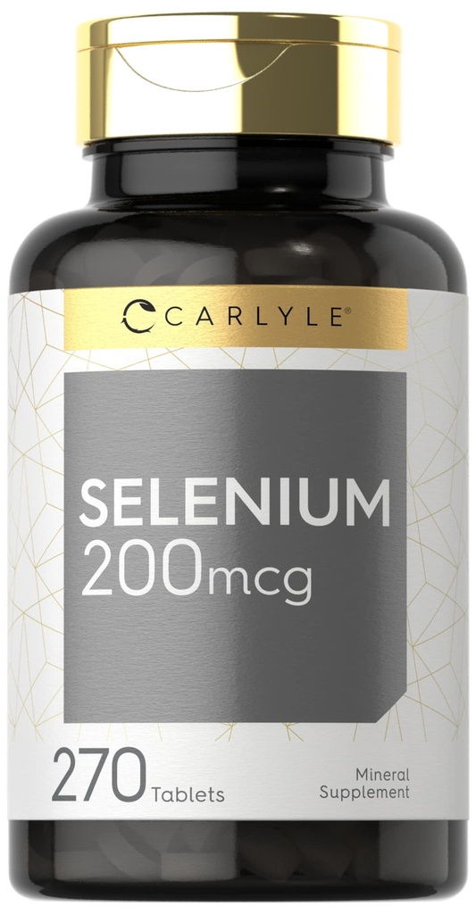 Carlyle Selenium Supplement 200 Live | 270 Tablet Capsules | Essential Trace Mineral | Vegetarian, Non-GMO, Gluten Free