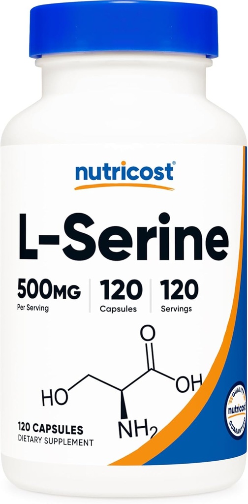 Nutricost L-Serine 500 mg, 120 Capsules, 120 Hizmet - Vegetarian Capsules, Non-GMO, Gluten Free