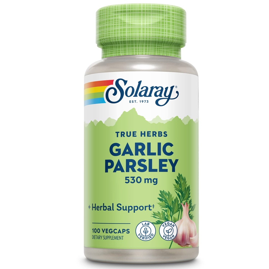SOLARAY Bulb Bulb & Parsley Leaf 530 mg | Sağlıklı Kartiovascular ve Immune System Function Support | Non-GMO, Vegan & Lab Doğrulandı | 100 VegCaps