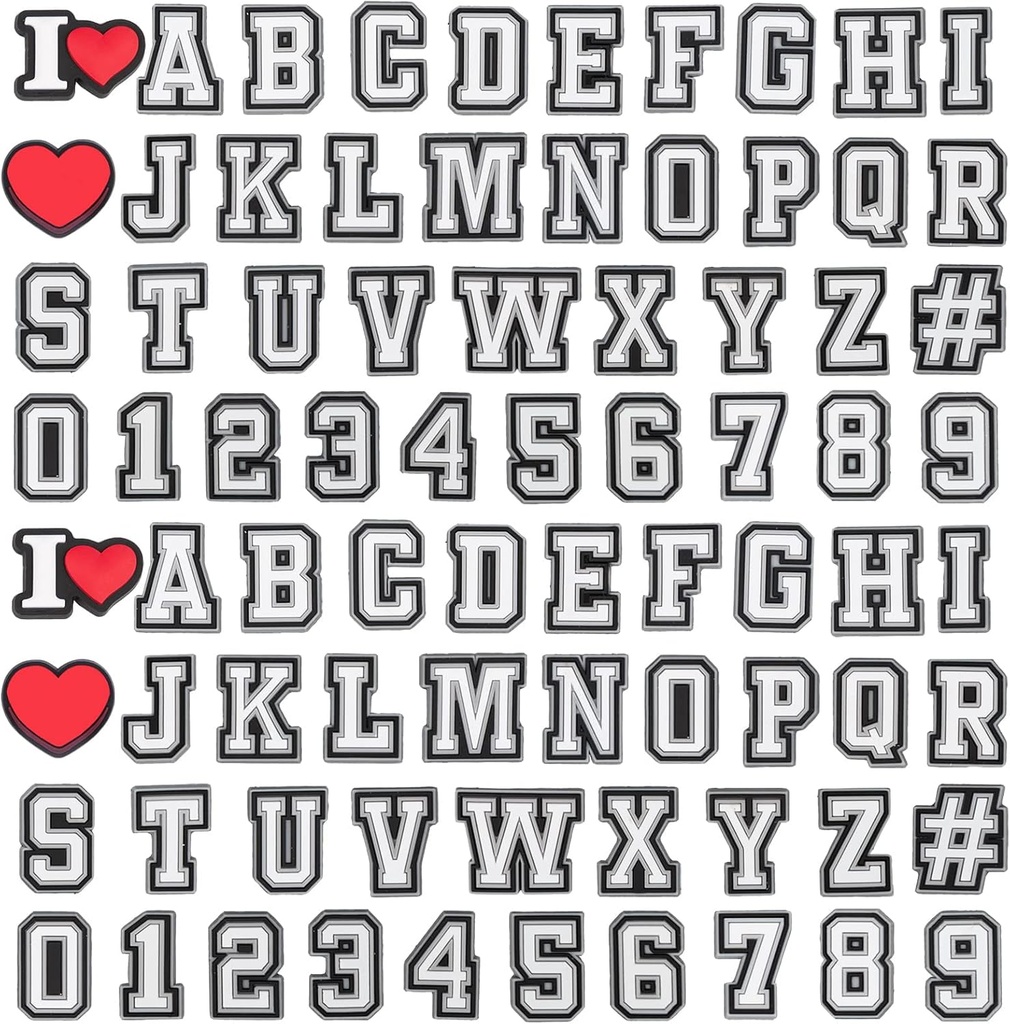 74+4 Apples Letters Numbers Shoes Charms, Double A-Z Letters & 0-9# Numbers Charms for Clogs Bilebands Shoess, for Men Women Adult Kids Girls Girls Girls Girls Girls Girls