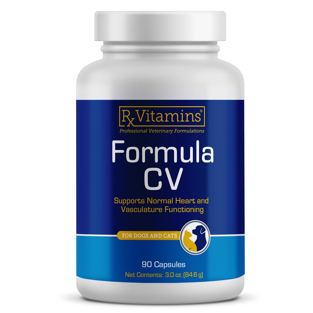 Rx Vitaminleri Formula CV - Köpekler ve Kediler için Taurin ile Hawthornlar - Kalp Sağlığı Supplementleri Magnezyum ve Potasyum ile Geliştirildi - Yaşlı Köpek Vitaminleri ve Yaşlı Kedi Vitaminleri - 90