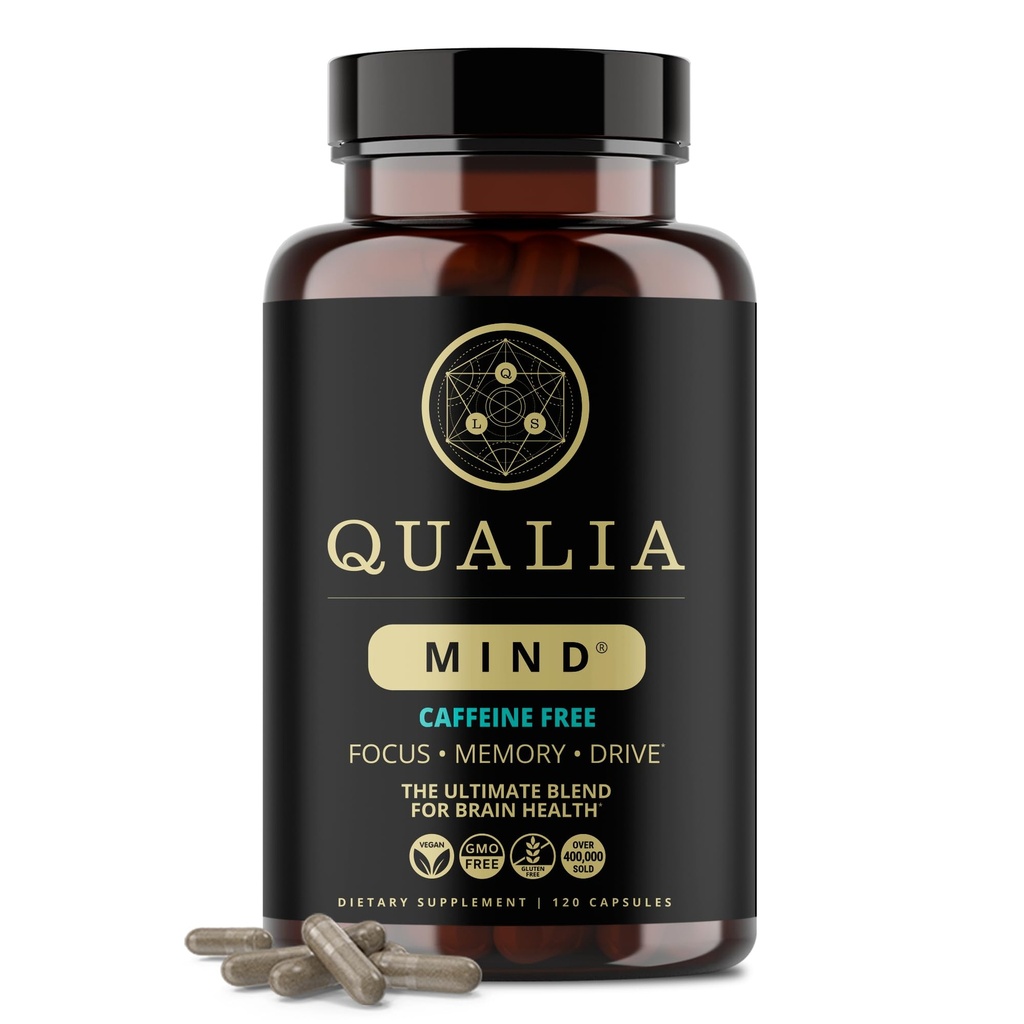 QUALIA MIND (Caffeine Free) | Beyin Sağlığı için Nihai Ölmüş Nootropic To Yakıt Focus & Concentration* | Supports Long Term Brain Health|Keep Drive & Verimlilik
