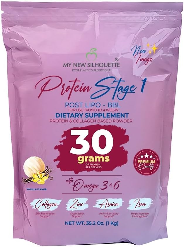 MI NUEVA SILUETA My New Silhouette protein Post BBL Aşama 1 (vainillA) omega 3, 6, 30 Shake başına protein gramları ile potansiyelleştirilmiş