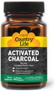 Country Life Coconut aktif Charcoal Capsules, 260 mg - Doğal Charcoal Supplement for Gas and Bloating Relief - Gluten-Free, 40 Vegan Capsules