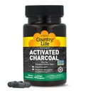 Country Life Coconut aktif Charcoal Capsules, 260 mg - Doğal Charcoal Supplement for Gas and Bloating Relief - Gluten-Free, 40 Vegan Capsules
