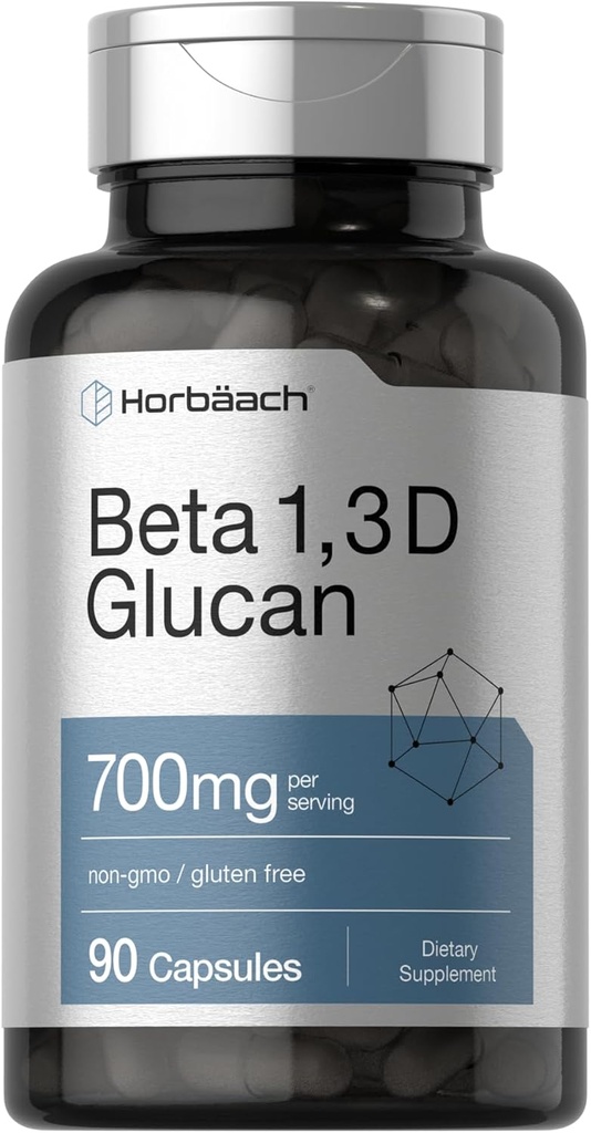 Horbäach Beta Glucan 1 3D 700 mg | 90 Capsules | Beta 1,3, 1.6 D Glucan | Non-GMO, Gluten Free Supplement Supplement Supplement
