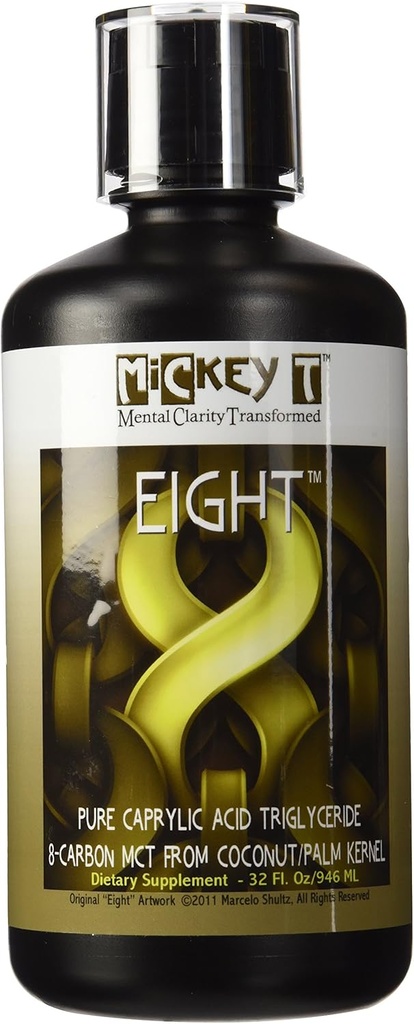MiCkey T Eight 32oz - Pure C8 MCT Oil - Bir Sır değil - %100 C-8 Caprylic asit - Keto Friendly - Vegan - Kosher - ABD'de Made - Non-GMO - from Coconut/Palmelek