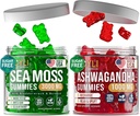 Ιρλανδική Θάλασσα Moss & Ashwagandha Gummies - Ashwagandha Συμπληρώματα & Θάλασσα Moss συμπλήρωμα για ενήλικες, παιδιά - Ιρλανδική Θάλασσα βρύα Bladderwrack Burdock Root Ashwagandha - 60 Ashwagandha, 60 Ιρλανδική Θάλασσα Moss Gummies