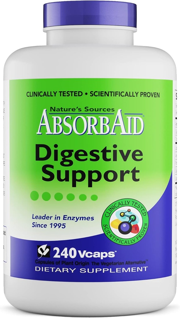 AbsorbAid Digestive Enzymes 240 vCaps, Vital Nutrient AbsorbAid Digestive Enzymes 240 vCaps, Proven to Art