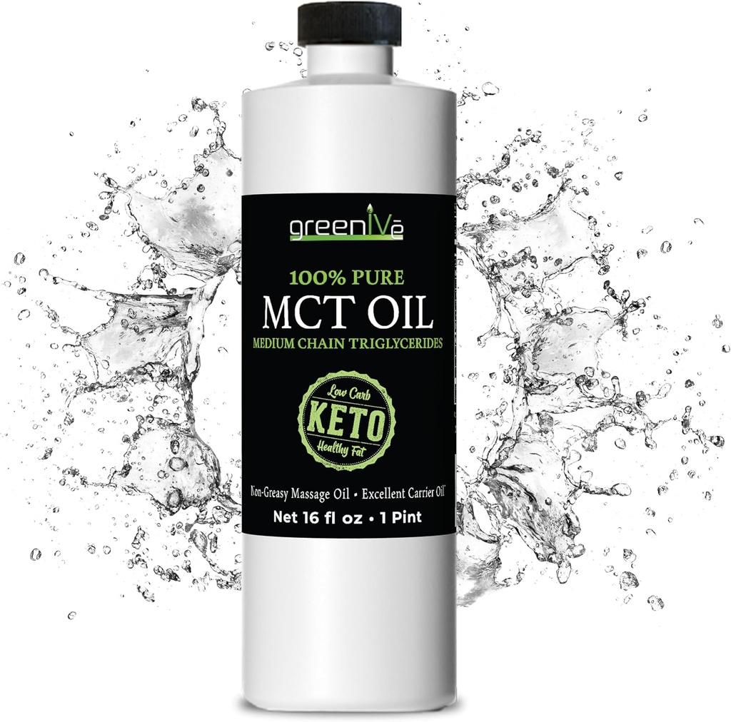 GreenIVe Σώμα πετρελαίου MCT και το μυαλό καυσίμου μη GMO 100% καθαρό MCT (16 ουγγιά)