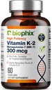 Biophix Vitamin K2 MK-7 30006, 60 Vegan Capsules - Yüksek Lisans Kemik Güçliği ve Immune Health için Tamam