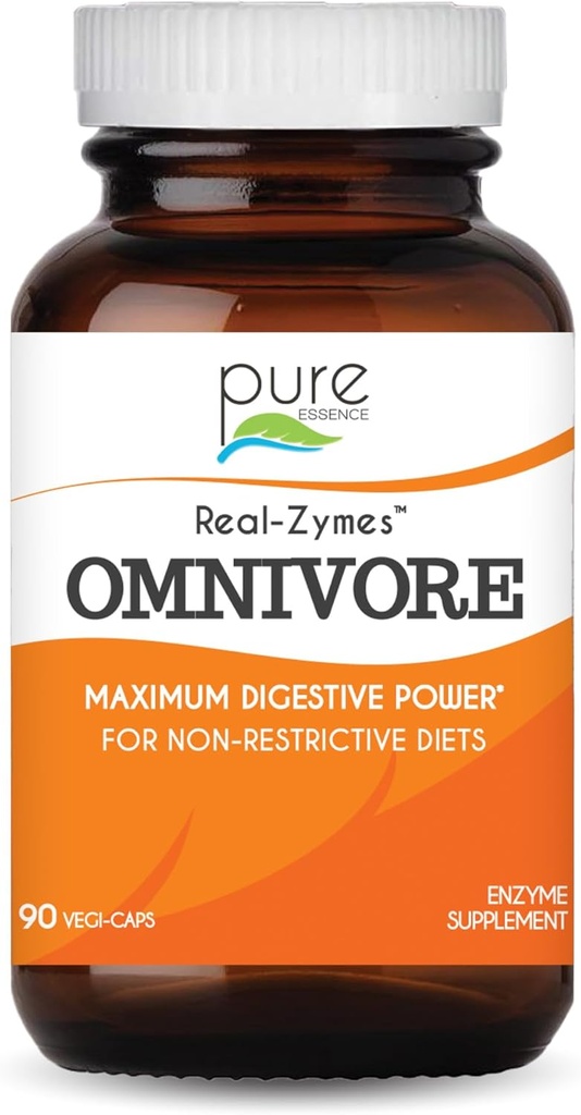 Real-Zymes™ OMNIVORE Digestive Enzymes Supplement with Probiotics for Better Digestion - Natural Support for Relief of Bloating, Gas, Belching, Diarrhea, Constipation, IBS, etc. - 90 Caps