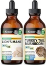 BIO KRAUTER Lion's Mane Tincture 4 Fl. Oz. & Türkiye Tail Mushroom Tincture 4 Fl. Oz.