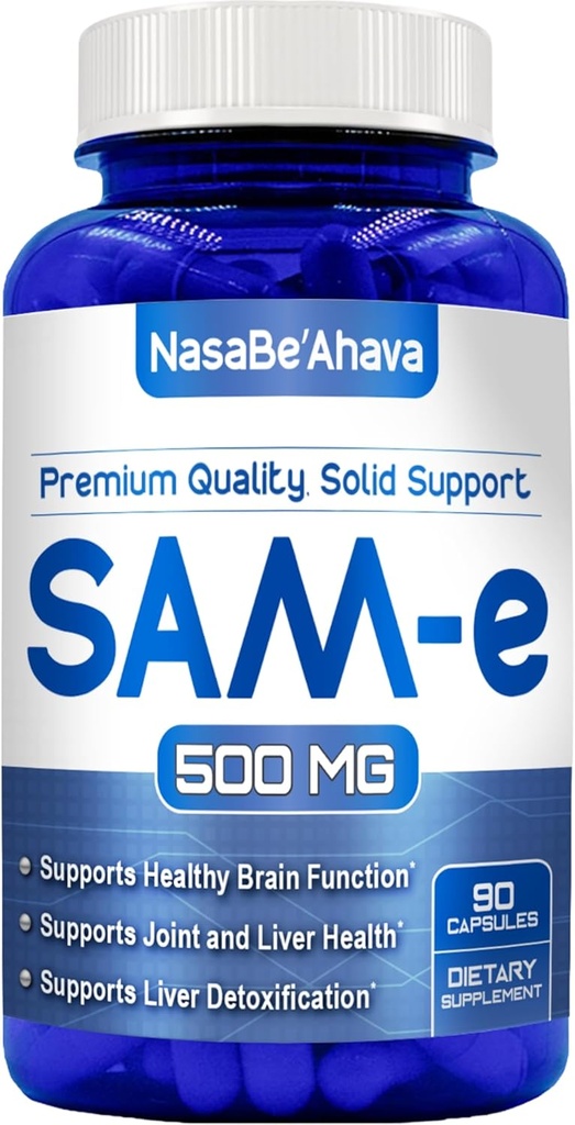 SAM-E Supplement 500 mg | Easy Abxia S-Adenosyl-L-Methionine SAM-e 500 mg for Bone and Mood Support Supplement | Made in the USA Non-GMO and Gluten Free (90 Day Supply)
