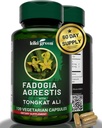 KIKI Green Fadogia Agrestis ve Tongkat Ali Herbal Supplement - 1000 mg Per Servis - Daily Boost ve Vitality için 120 Vegan Capsules