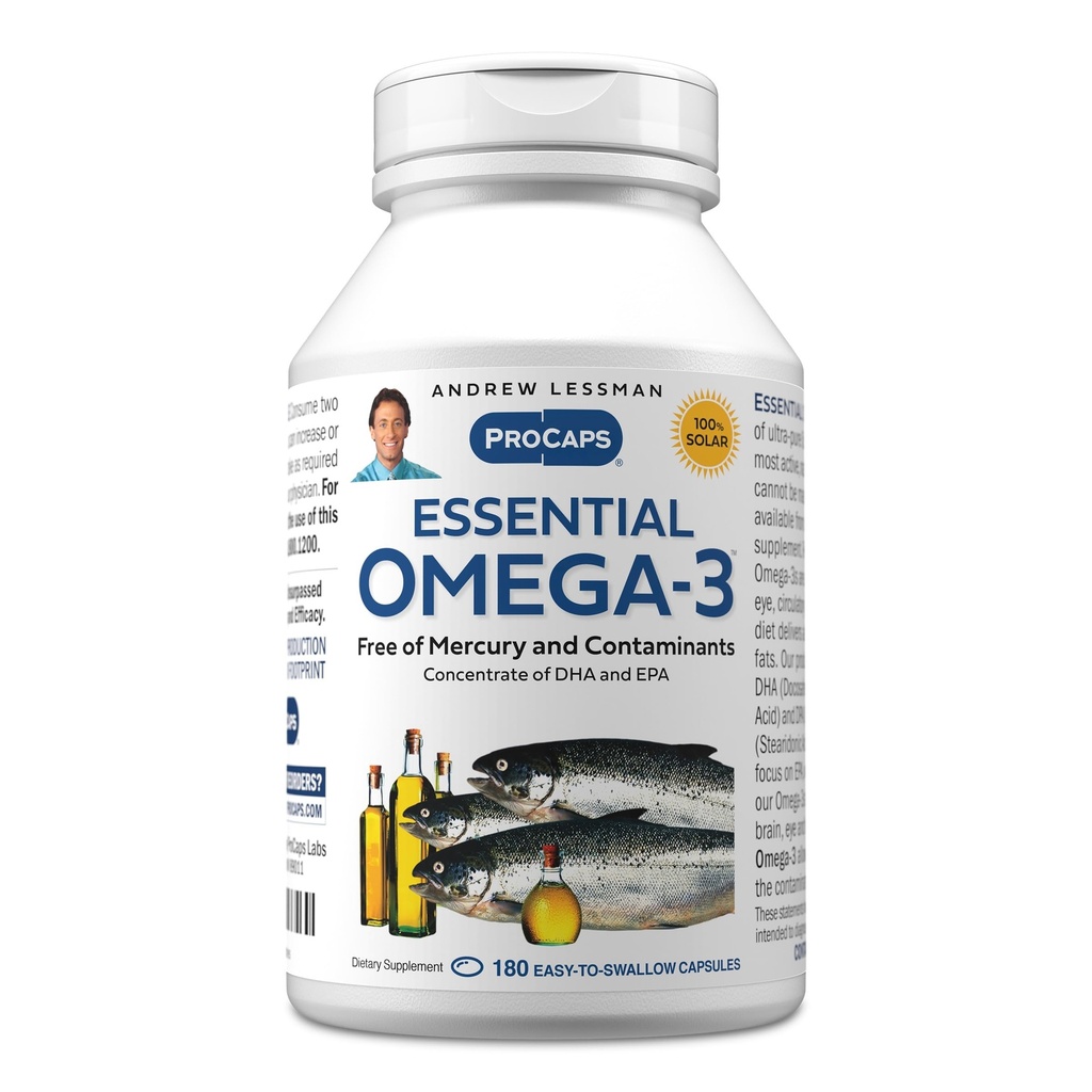 ANDREW LESSMAN Essential Omega-3 Unflaved - 180 Softgels - Ultra-Pure, Omega-3 Oils υψηλής ισχύος. Υψηλή DHA, Δεν Στομάχι Αναστατώνεται, Δεν Μόλυνση, Δεν Ερμή. Μικρό εύκολο να καταπιείτε Softgels