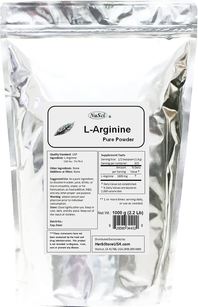 L-Arginine Toz Pure Base Form (1000 Grams (2.2 lb)