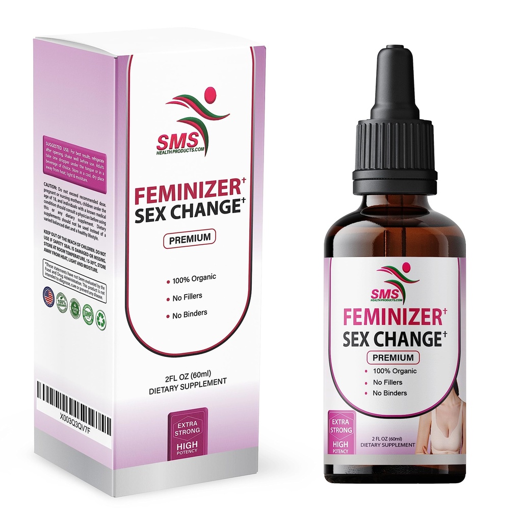 Feminizer SMS, Pueraria Mirifica Drops for Estrogen | Premium Grade | Herbal Liquid Extract | Non-GMO, Organik, Vegan, Alkol Ücretsiz Tincture | 2 Fl Oz (60 ml) | Trans Women Ladyboy için