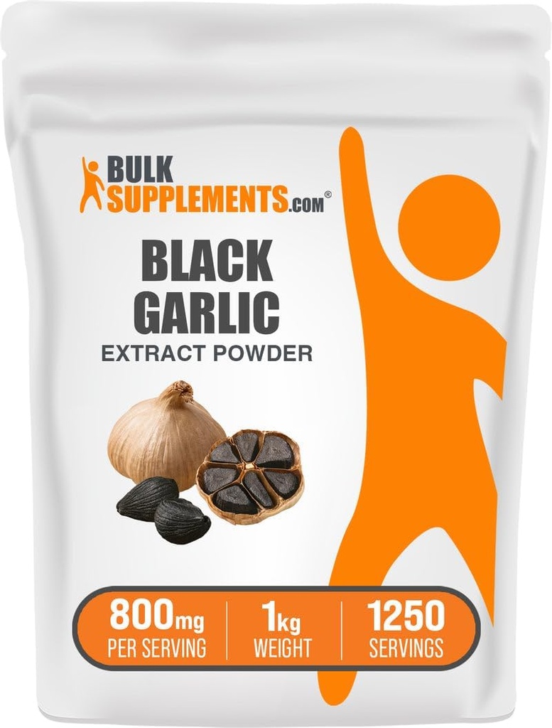 BulkSupplements.com Black Garlic Extract Toz - Aged Garlic Extract, Herbal Supplement - Vegan & Gluten Free, 800 mg per Service, 1 kg (2.2 lbs) (Pack of 1)