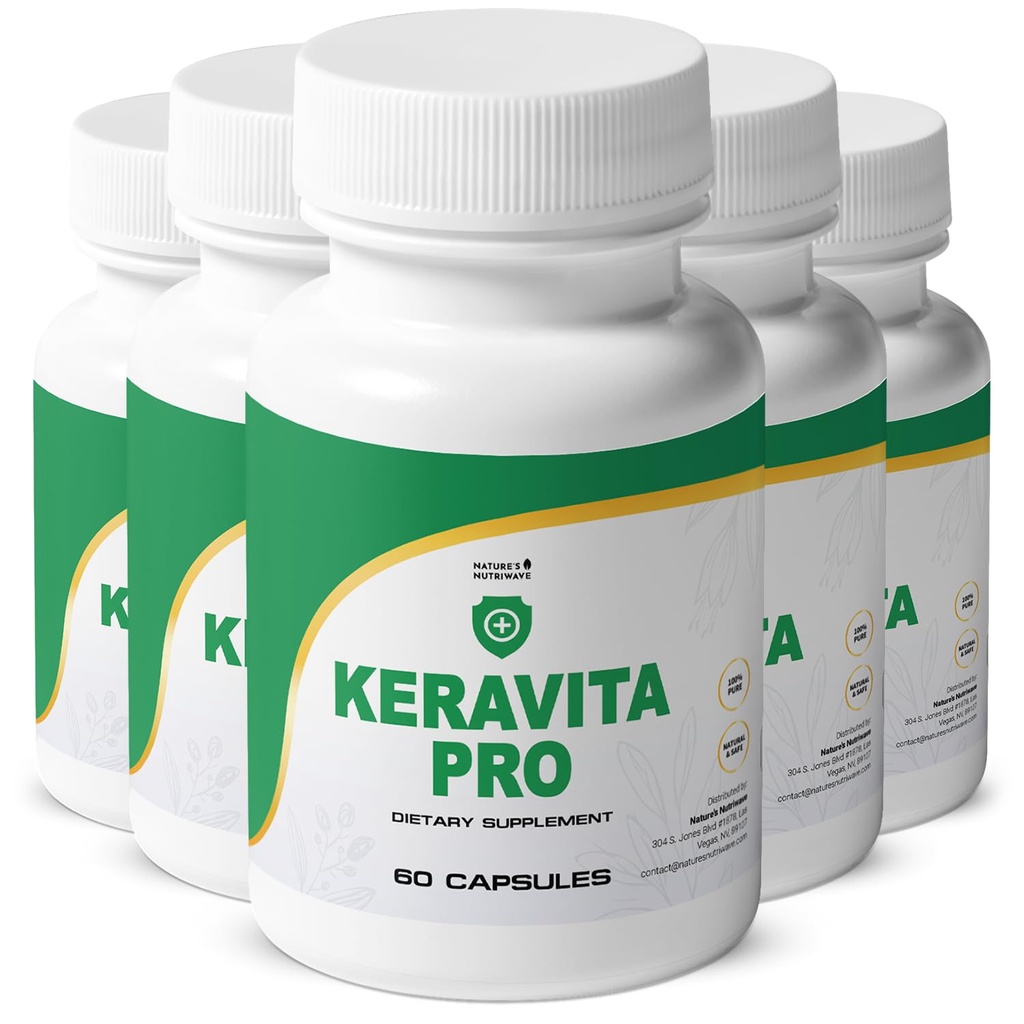 Keravita Pro - Vitaminler C, Vitamin E, Yeşil Çay, Turmeric & Mushroom for Hair & Nail | Non-GMO, Stimulant-Free | Made in the USA, GMP-Cerated | 60 Capsules - 6 Ay Supply