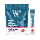 Voli Electrolytes Powder Packets | No Added Sugar Electrolyte Drink Mix for Hydration | Keto & Fasting Friendly, Natural Superfoods & Minerals | Raspberry 15-Count