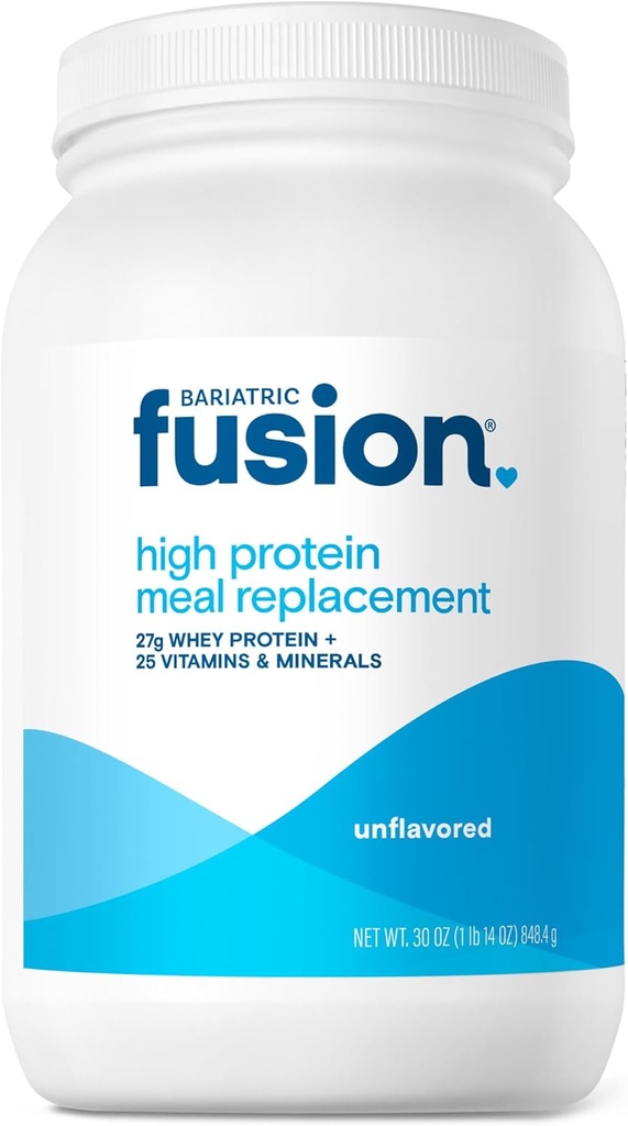Bariatrik Fusion Unflavored Meal Change 27g Protein Toz, 21 Bariatrik Cerrahi Hastaları için Tubading Gaztrik Bypass ve Kol Gaztrektomi - No Gluten, Aspartame veya Şeker Şeker