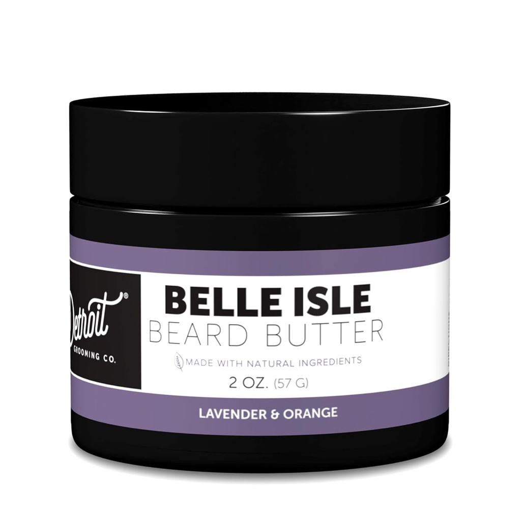 Detroit Grooming Co. Beard Butter for Men | Softens, Sabens & Hydrates with Safflower Oil & Shea Butter | Belle Isle Scent, 2oz