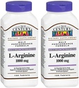 21ος αιώνας L-αργινίνη 1000mg, μέγιστη αντοχή 100 ea (πακέτο του 2)