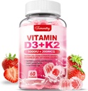 Yetişkinler için D3 K2 Tamam - D3 5000 IU + K2 200 mcg - VIT D3 K2 Kadınlar için 600 mg Magnezyum ve Vitamin C - Destekler B0ne, Kas Immune