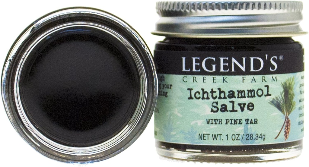 Legend's Creek Farm Herbal Salve -% 20 Ichthammol Drawing Salve - Natural Balm for Stings, & Splinters - 1 oz - ABD'de Elmade (Ichthammol Pine Tar)