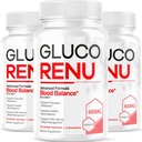 (3 Pack) Gluco Renu Capsules - Resmi Gluco Renu, GlucoRenu Pills, Premium Formula Gluco Renu Supplement, Natural Support GlucoRenu, Gluco Renu Premium Formula, 3 ay boyunca 90 Capsules