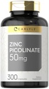 Carlyle çinko Picolinate 50 mg | 300 Capsules | Non-GMO ve Gluten Free Supplement Supplement