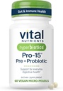 Hyperbiotics Vital Nutrients Pro-15 Prebiotics and Probiotics for Women and Men 
