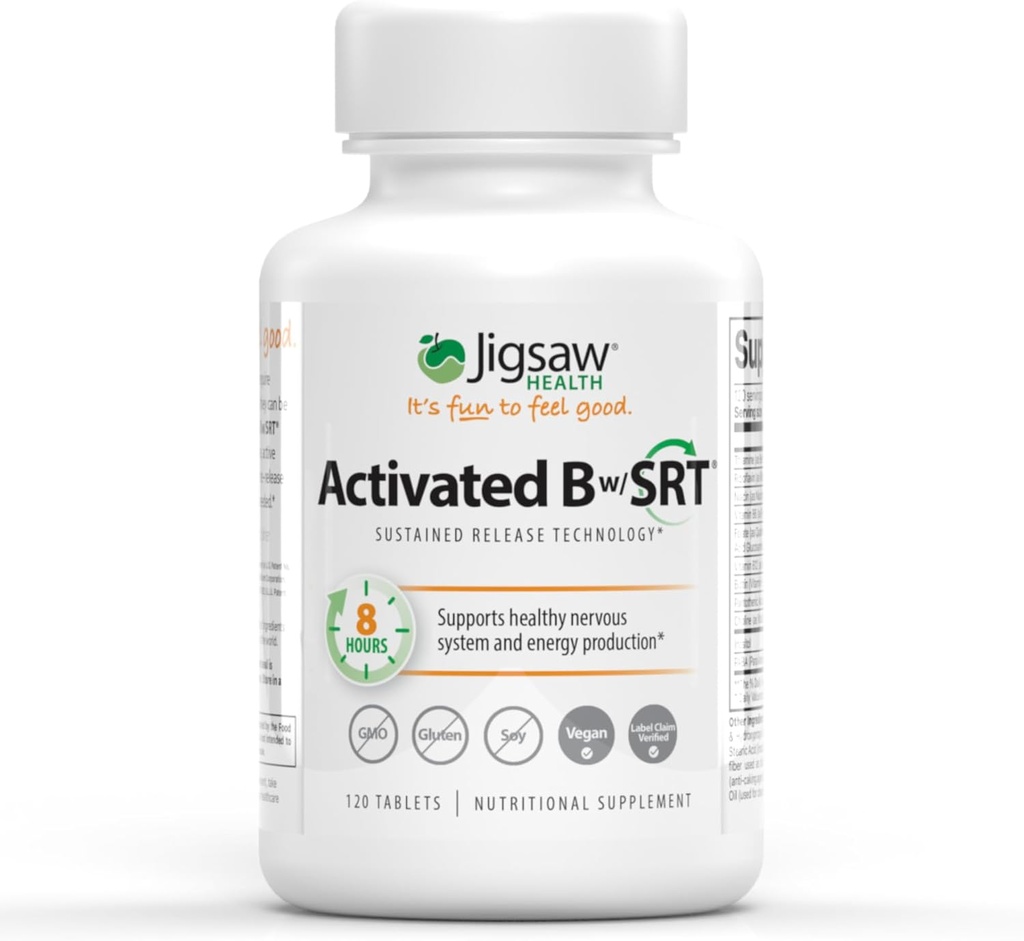 Jigsaw Health Aktif B w/SRT | Sağlıklı Sinir Sistemi ve Enerji Üretimi | 120 Tablet