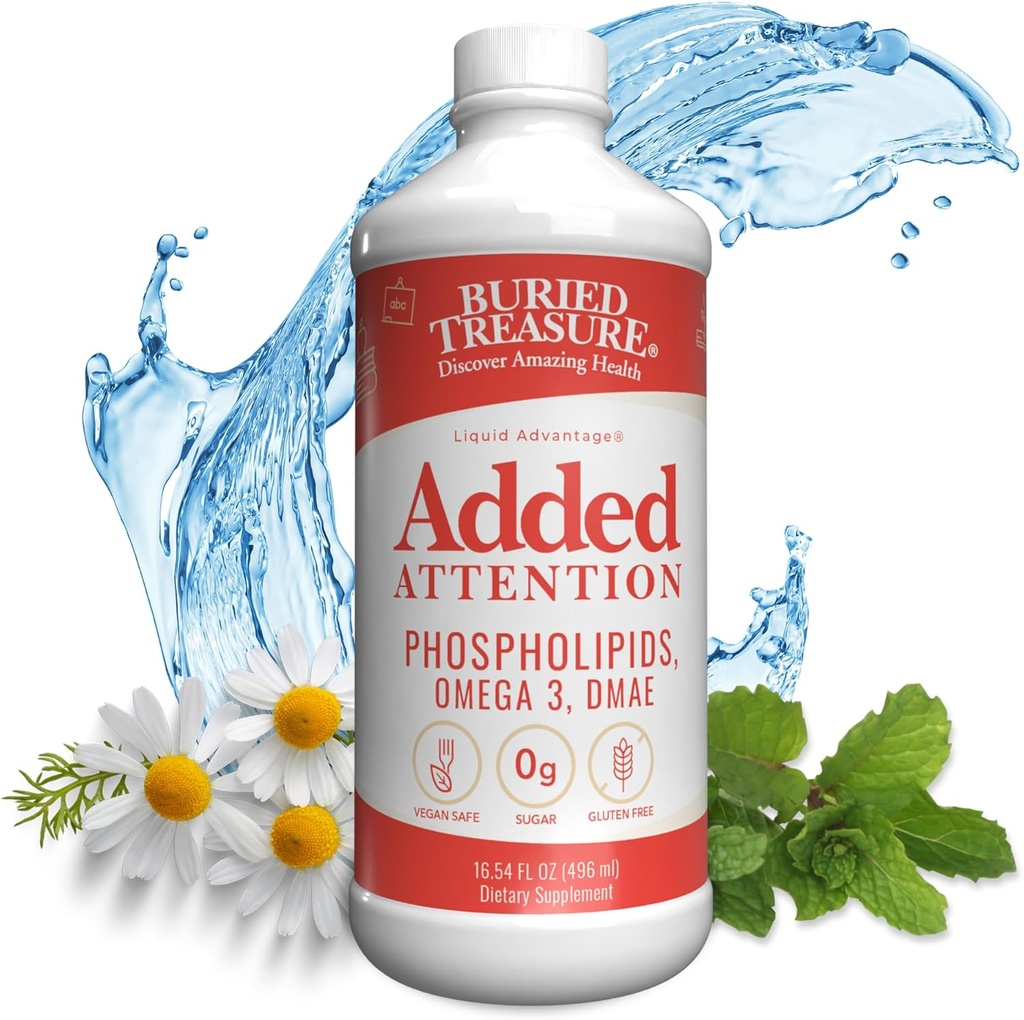 Buried Hazine - Dikkat eklendi - Çocuklar'ın Öğrenme Desteği GABA DHA Vitamin B ve Herbal Mix ile - Sağlıklı Beyin Fonksiyonları - Geliştirilmiş Kısa Süreli Auditory Memory Focus & Davranış 16.54 ozz