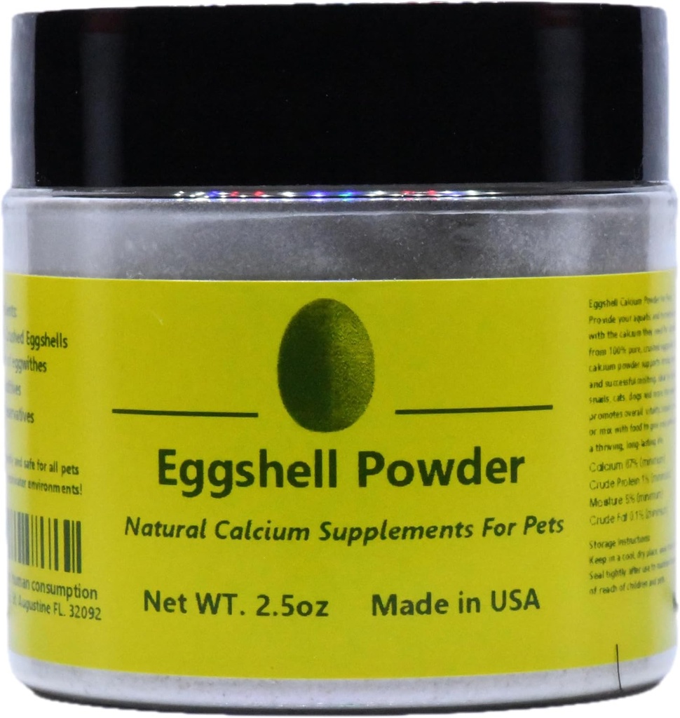 2.5oz Pure Eggshell Food Supplement for Pets - Real Eggshell Ideal for Aquariums, Shrimp, Snail, Crustacean, Invertebrates, Köpekler, Cats and Other Pets