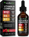 B12 Vitamini - Organik Vitamin B12 Sublingual Drops - Organik Vitamin B-Complex B5 Pantothenic Asit - Vegan B12 B12 Vitamin B12 Vitamin B12, Sıvı B12 Mecobalamin Supports