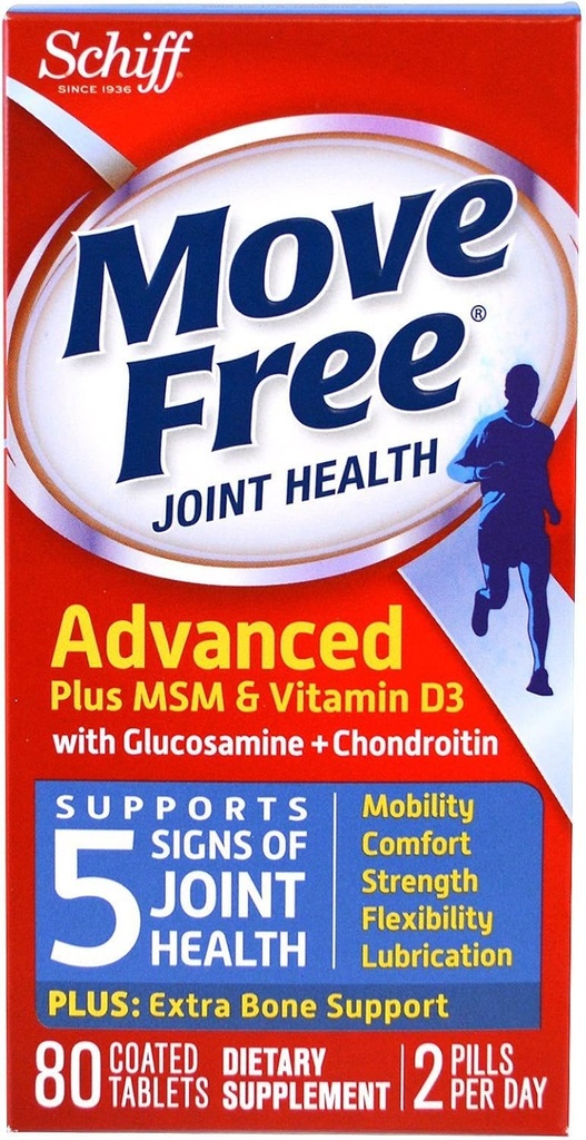 Free Glucosamine ve Chondroitin Plus MSM & D3 Gelişmiş Ortak Sağlık Tamam Tabletleri (80 Bir Kutuda Kont), Destekler Hareketliliği, Konsiyon, Güçlülik, Flexability ve Pumpion* (Pack of 3)