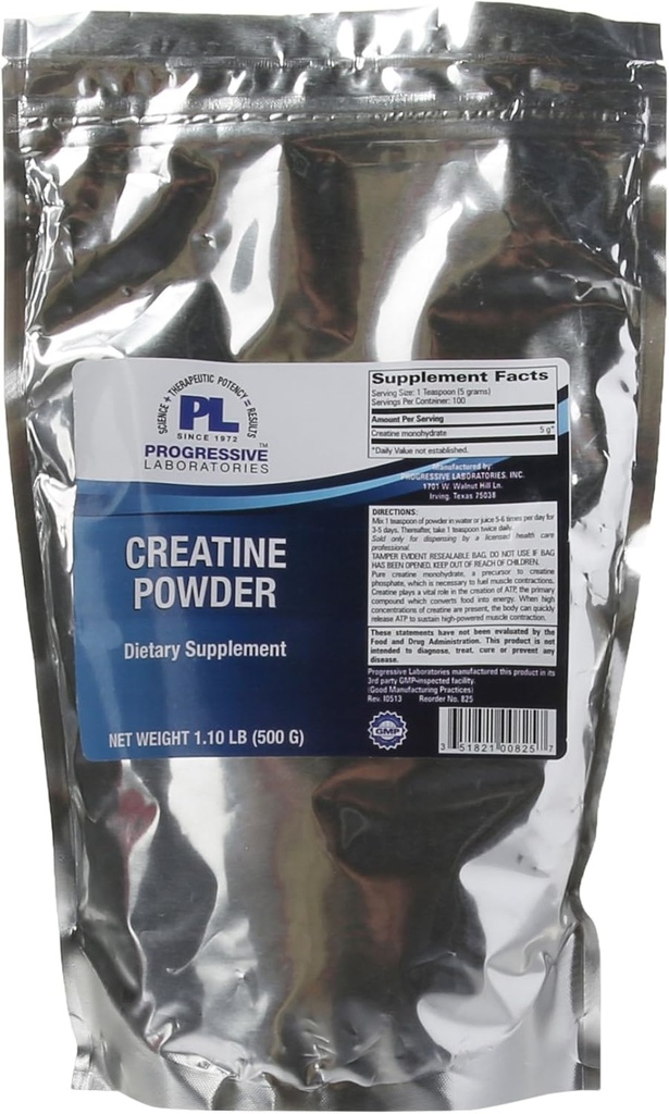 Progressive Labs Creatine Powder Supplement, 1,1 λίρα