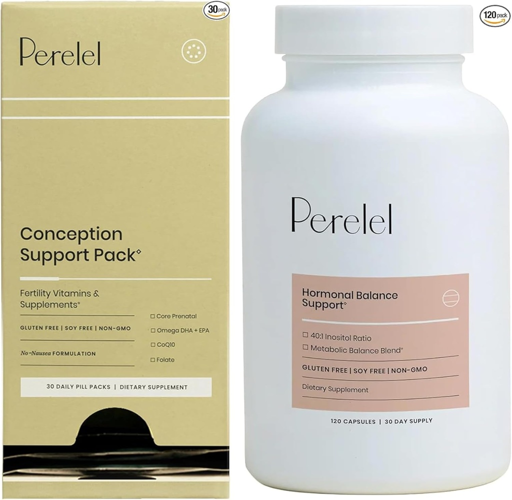 Υποστήριξη Perelel Conception Pack & Hormone Balance Support, Προγεννητική πολυβιταμίνη για τη γονιμότητα Wellness & Womens συμπλήρωμα για την υποστήριξη της γυναικείας υγείας, 150 χάπια
