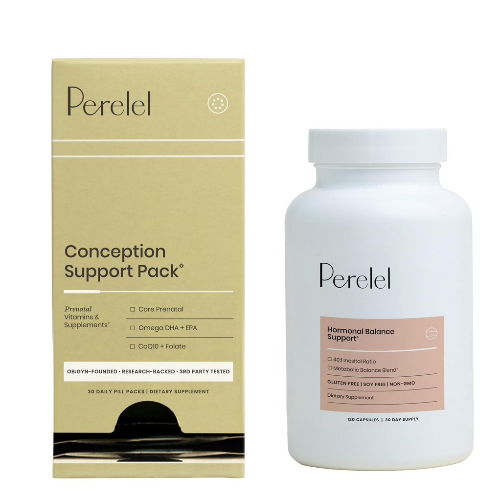 Perelel Conception Support Pack & Hormon Balance Support, Prenatal Multivitamin for Fertness Wellness & Womens Supplement to Support Women Health, 150 Pills