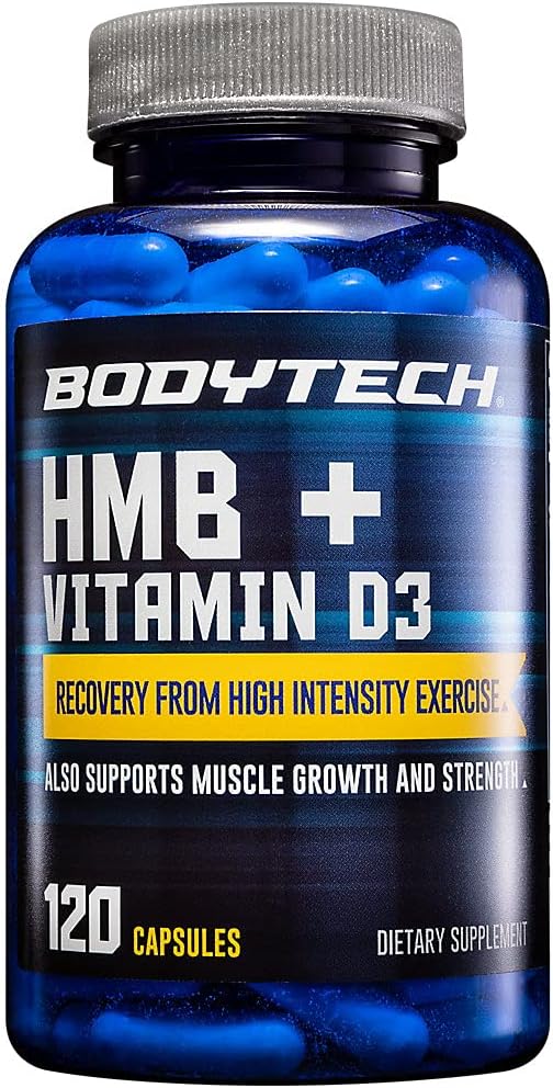 BODYTECH HMB + Vitamin D3 - Destekler Kas Büyüme ve Güçlü (120 Sebze Kapsülleri)