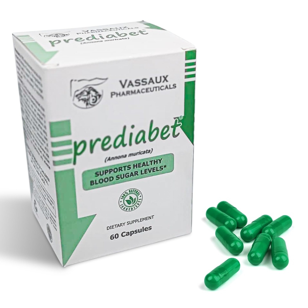 Prediabet - 100% Pure Annona Muricata Leaf (Soursop) κάψουλες - Φυτικό συμπλήρωμα για την Ανοσολογική Λειτουργία, Υποστήριξη για την Απορρόφηση Ζάχαρης & Ζωτικότητα - Αντιοξειδωτικό & Υπογλυκαιμικό Οφέλη - 60 Καψάκια