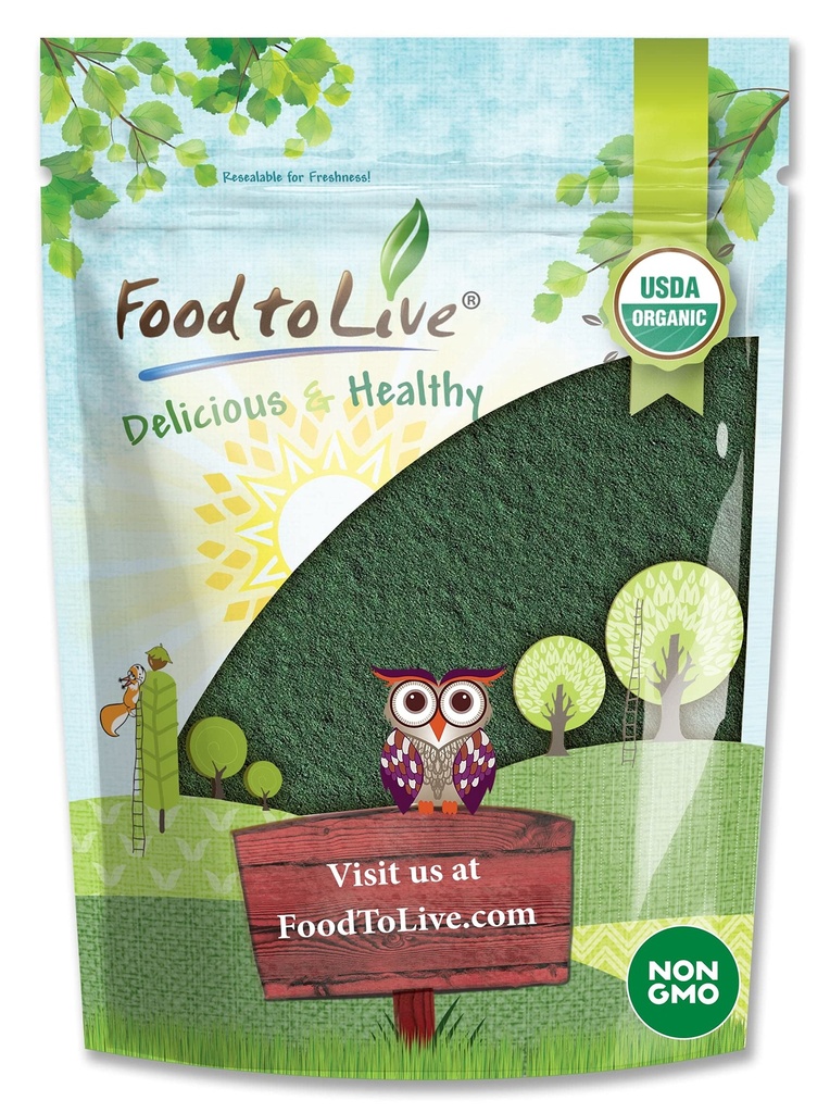 Gıda Organik Klorella Toz, 2 Pounds – Non-GMO, Kosher, Raw Green Algae, Vegan Superfood, Bulk, Pure Vegan Yeşil Protein, Vitaminler ve Mineraller için Zengin, İç Hücre Duvarları Büyük,