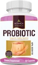 Probiyotiks All Natural Health Supplement for Women and Men with Lactic acid for Gut, Yeast Support 60 Oral Flora Capsules for Daily Use. Made in America by Botanica Research