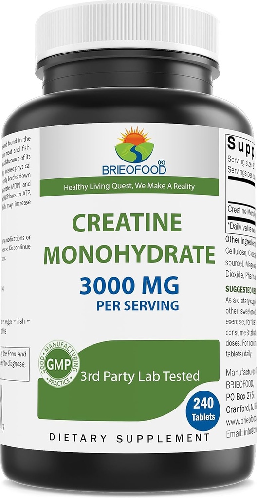 Brieofood Tinatine Pills 3000 mg hizmet başına - 240 Tablet - 3. Parti Lab Saflık ve Kalite için Test Edildi - Athletic Performansı Geliştirmeye Yardımcı